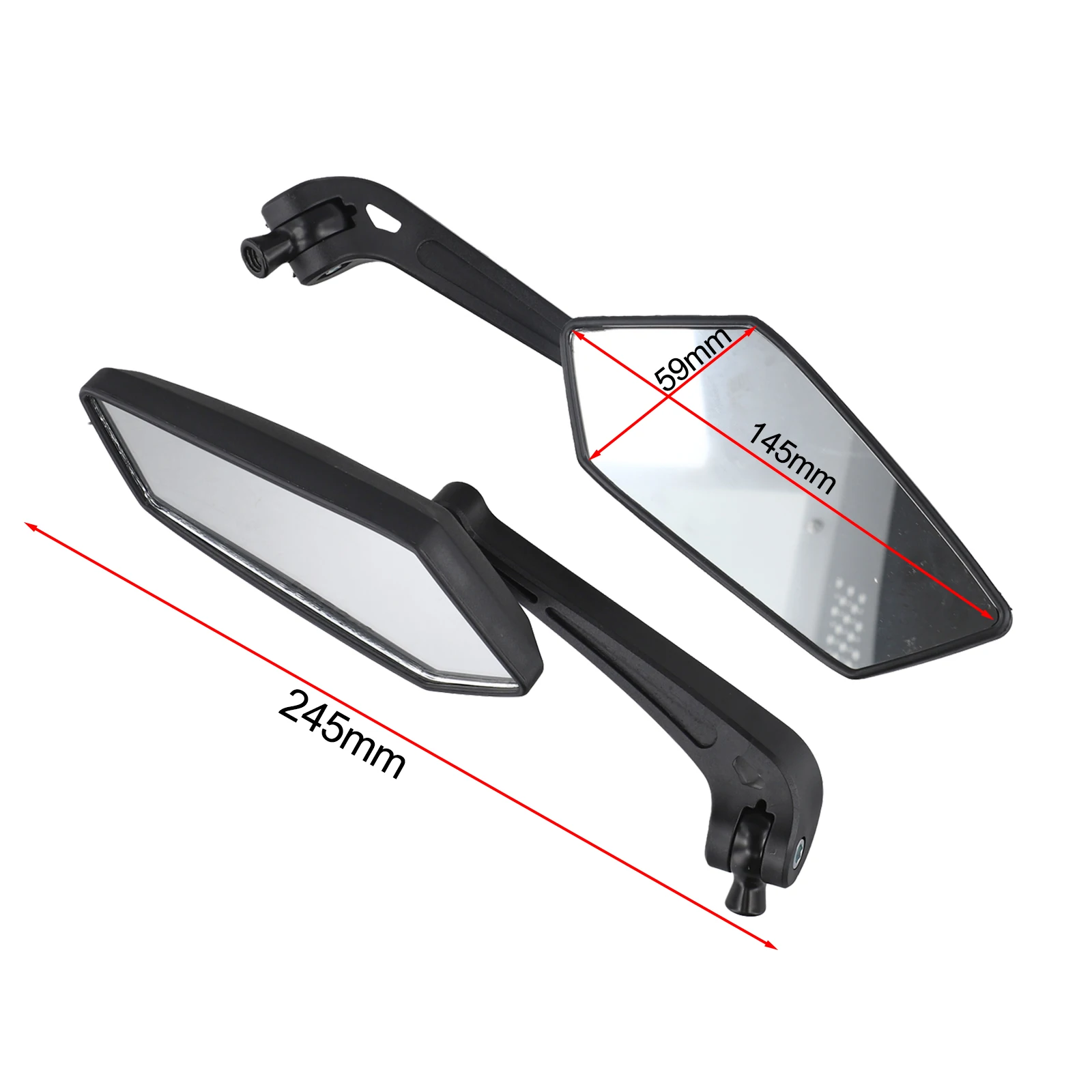 1set Motorcycle Side Mirrors Rearview Mirror Scooter Adjustable Rotating Mirrors Black Replacement Motorcycle Accessories