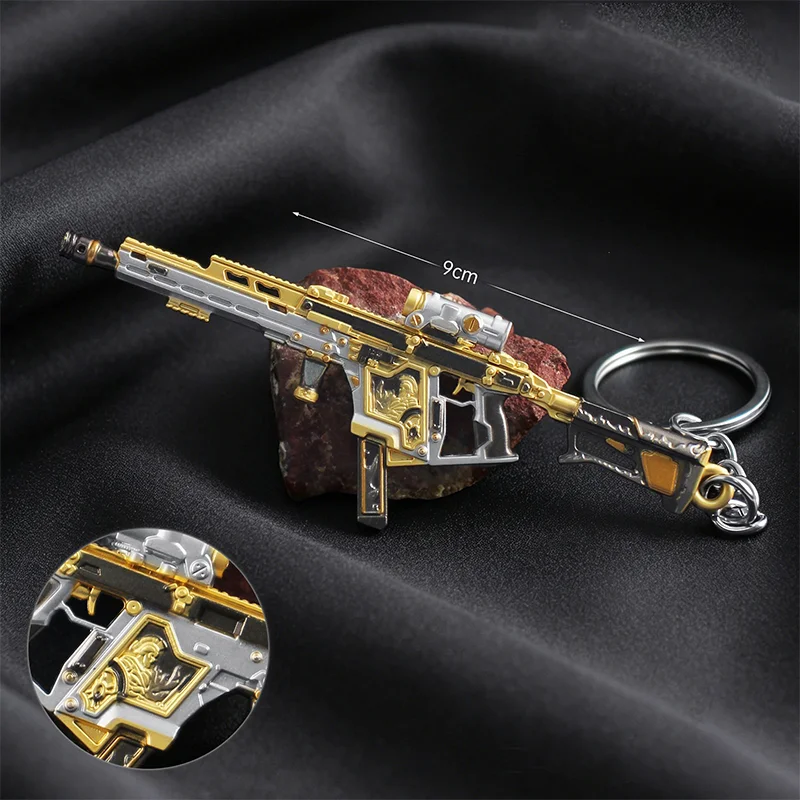9cm Delta Force Mini Gun Model VECTOR-Wrath of Ares Metal Toy Keychain Pendant Accessories Boys Gifts Collections