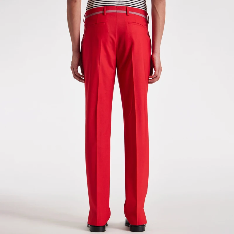 Classic Red Men's Pants British Fashion Gentleman Style 2024 Spring and Autumn New Product Customized Pants for Men