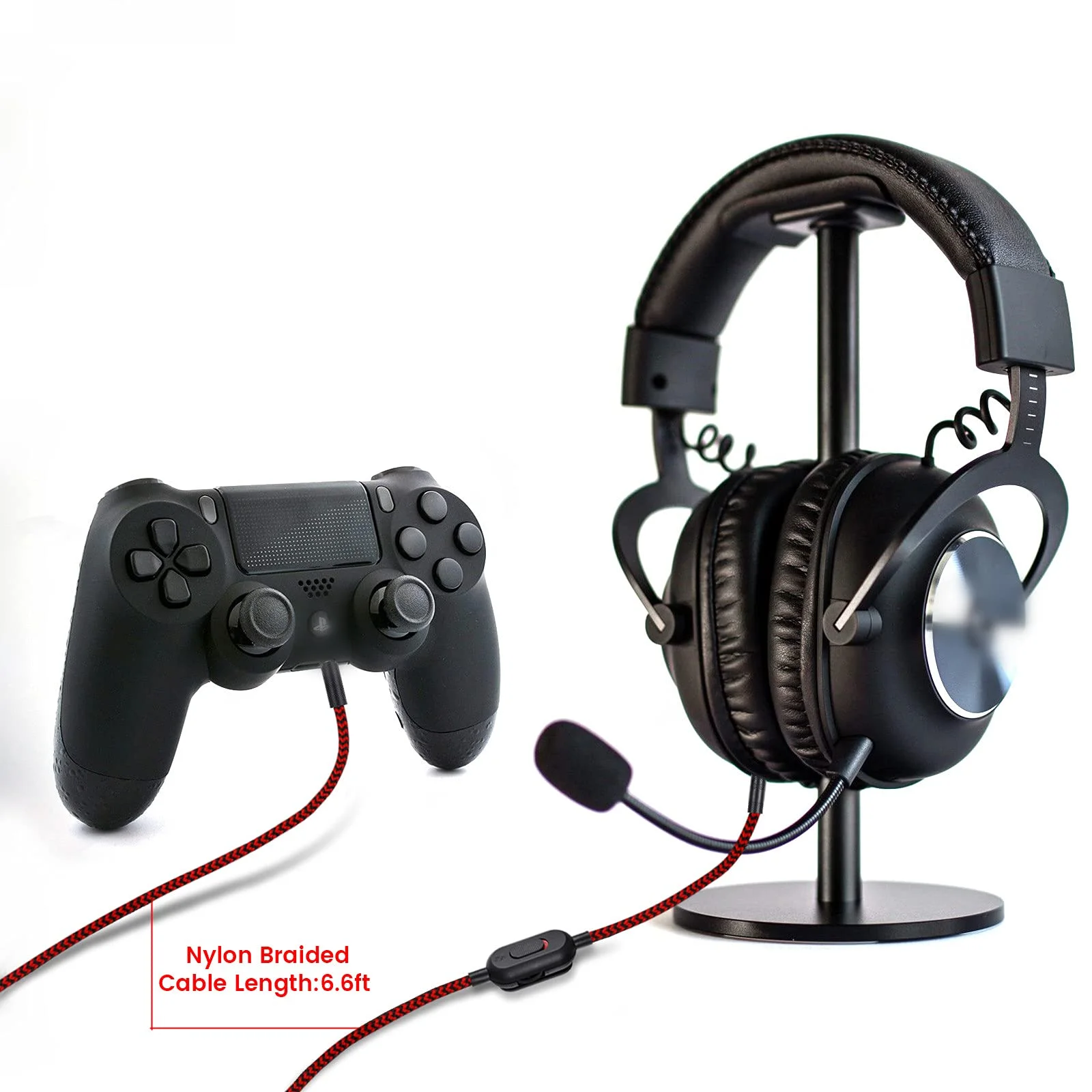 2.0 متر مضفر استبدال ملحق تمديد كابلات الحبل سلك ل Logitech G433 G233 جرام برو X سماعة الألعاب مع كتم الصوت التحكم كليب