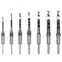 7PCS Square Hole Drill Bit Set for Wood HSS Woodworking Hole Saw Mortising Chisel Drill Bit Set Woodworking Tool Kit 6.4-16mm