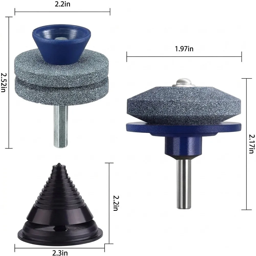 4pcs Sharpening Stone LawnMower Sharpener Blade  Grinding Head Tool For LawnMowers Tractors Grinding Polishing Tools﻿