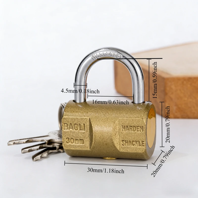 Padlock  Small Locks for Luggage Case Locker Home Improvement Hardware 30mm 40mm Include 3Keys gallery 4