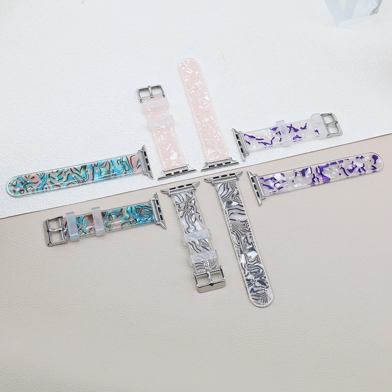 Transparent Pattern Band For Apple Watch Band Series 9 8 7 6 SE 5 4 3 Ultra 2 Bracelet for iWatch 41mm 40mm 45mm 44mm 42mm Strap