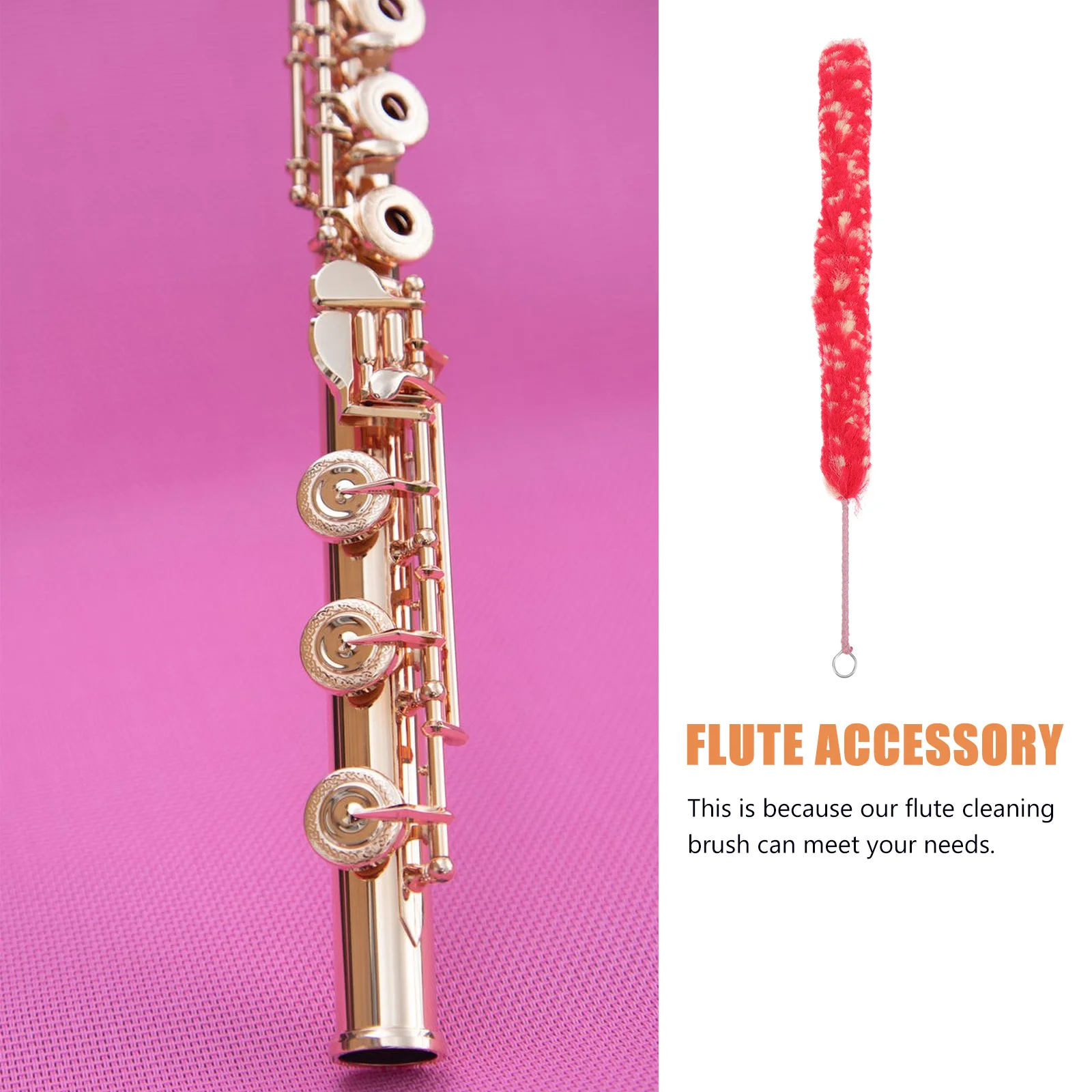 

Flute Cleaning Brush Kit Rod Stick Cleaner Accessories Nylon Instrument for inside