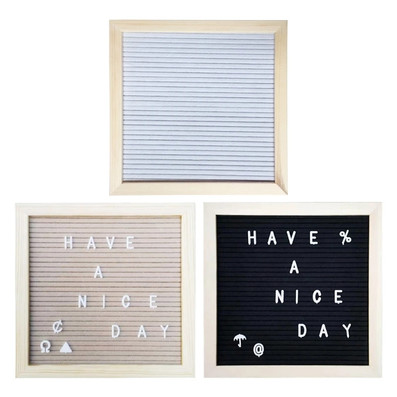 Felt Message Board Sign Board with Letter Words Pine Frame Felt Letter Boards