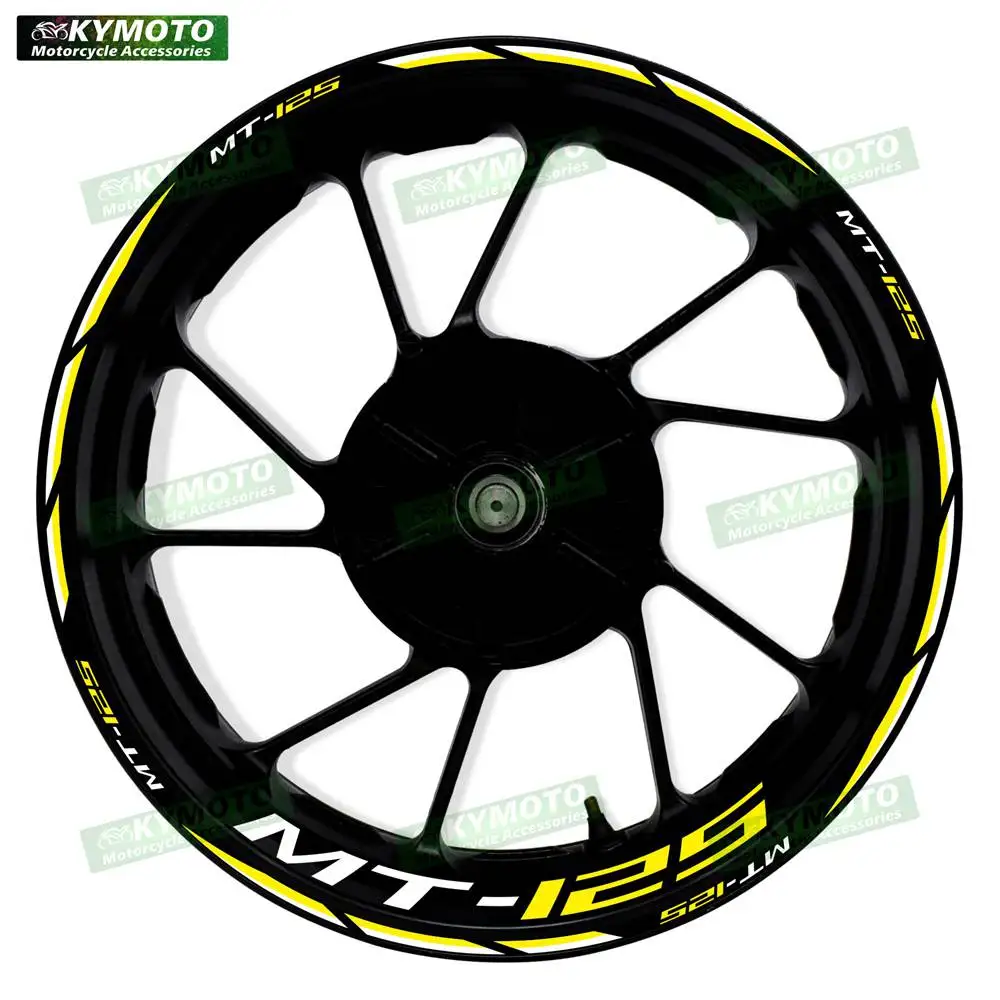 

For Yamaha MT-125 MT125 motorcycle accessories 17 inch front and rear wheel stickers fairing rim reflective decals decoration