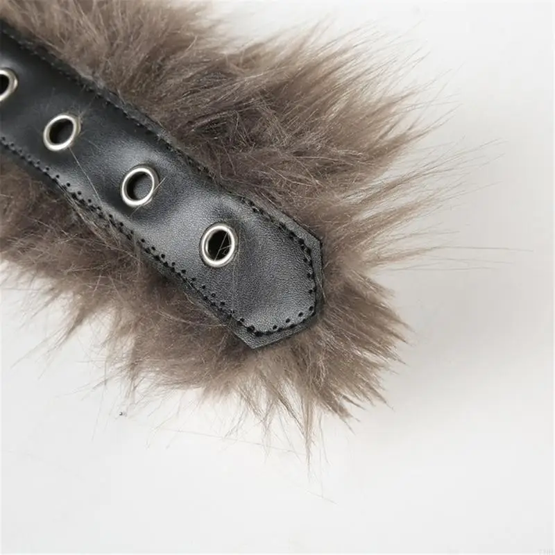 77HE Modern Plush Leather Waist Belt Luxurious Fashion Innovation Trendy Waistband