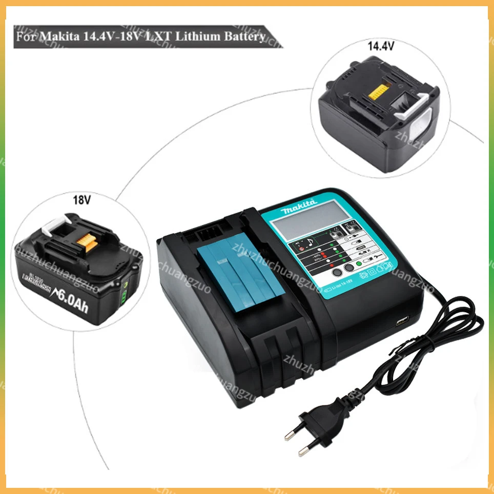 Makita Original Charger 14.4V-18V DC18RC Battery Charger Makita 6000mAh Bl1830 Bl1430 BL1860 BL1890 Tool Power Charger