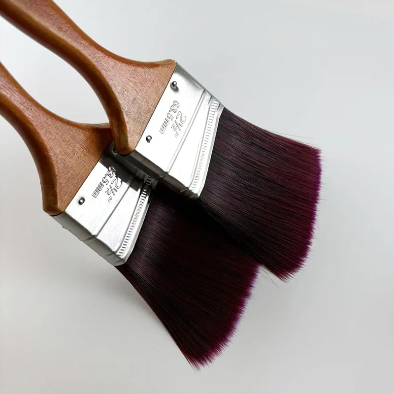 1 قطعة/4 قطعة مجموعة فرشاة طلاء بزاوية 2.5 بوصة مع مقابض خشبية بلاستيكية 6 فرش ذات شعيرات معدنية لطلاء الجدران والحواف المزخرفة