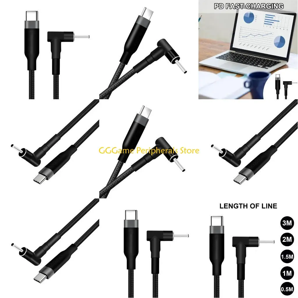 

U55B USB C Power Supply Cord 100W for with DC4.0x1.35mm Compatible Braided