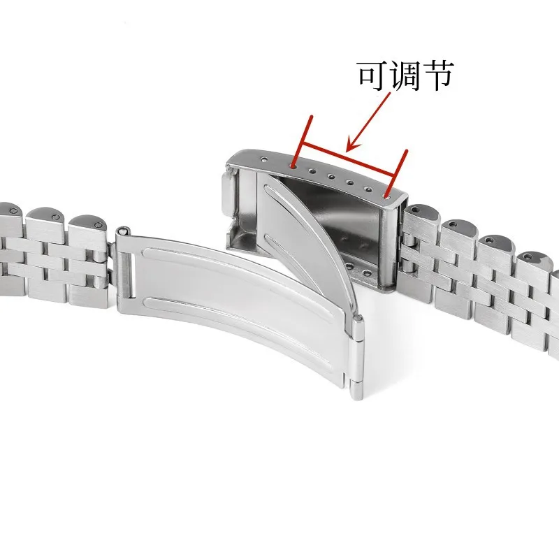 حزام ساعة بريزيدنت من الفولاذ المقاوم للصدأ مقاس 18/20 مم، نهاية منحنية مناسبة لساعة رولكس DATEJUST