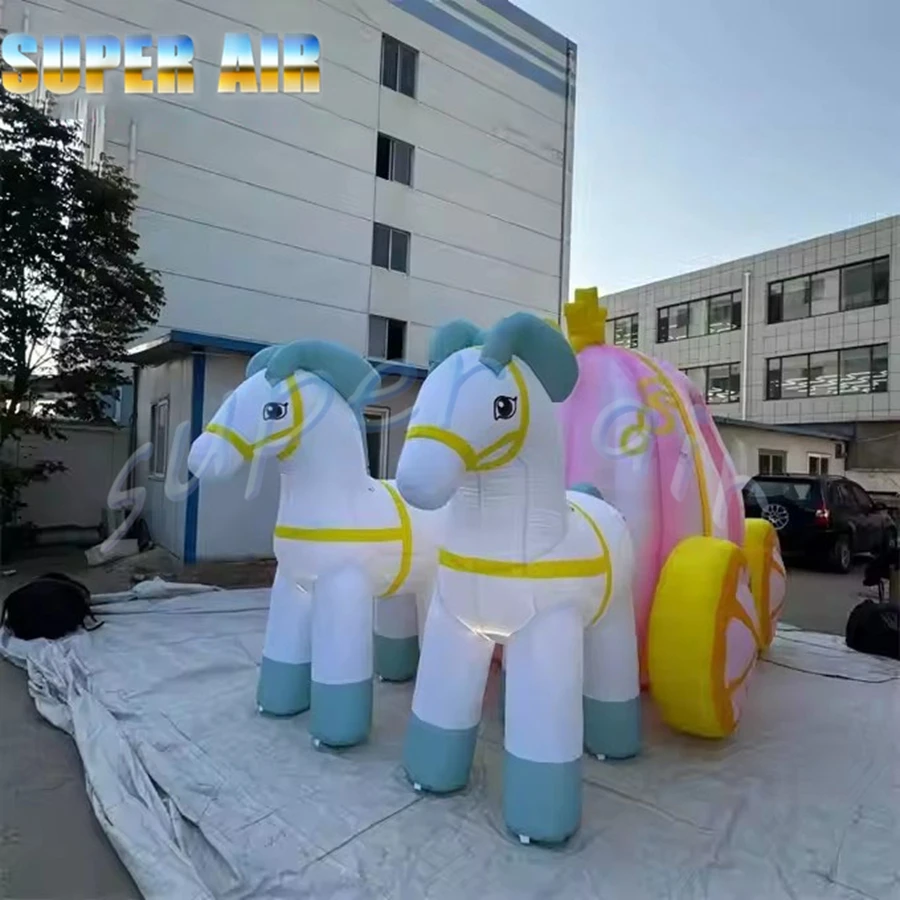 어린이 파티용 공주 동화 풍선 아름다운 마차 모형