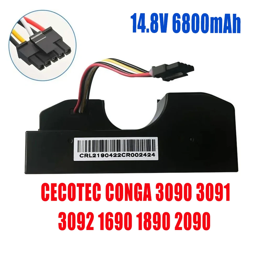 

Li ion Battery 14.4V 6800mAh for Cecotec Conga 3090 3091 3092 2090 Robotic Vacuum Cleaner Conga 3090 Accessories Replacement