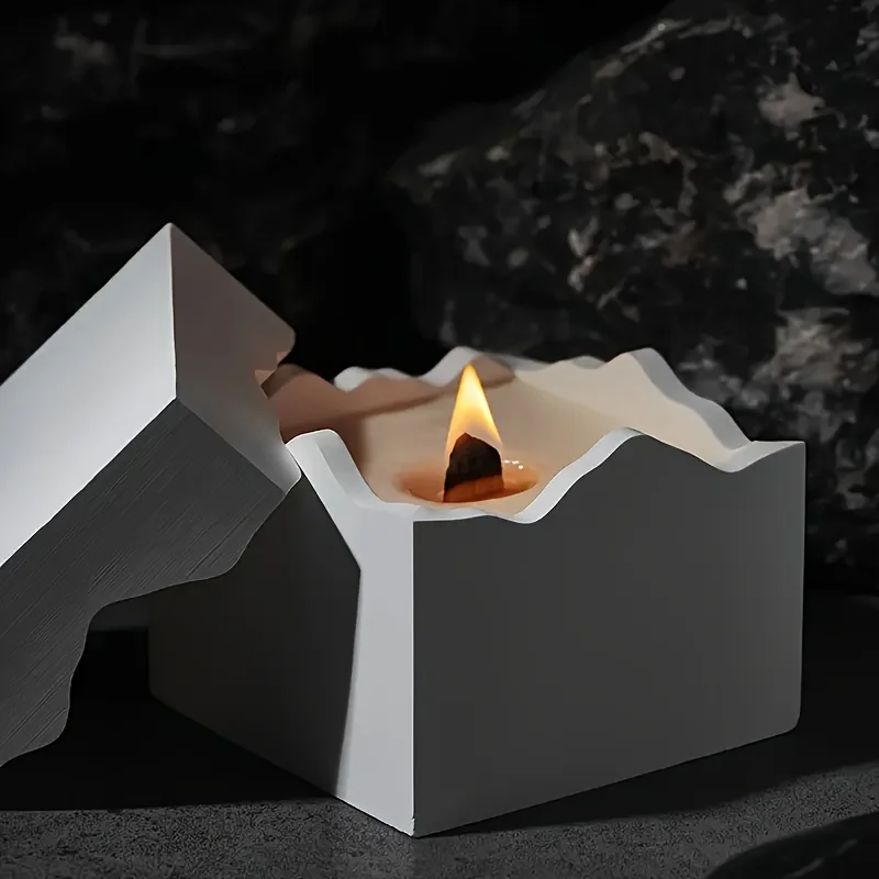 Moules en silicone avec couvercles, moules carrés et ronds pour boîtes à bijoux et porte-bougies, moules pour résine époxy, plâtre et ciment.