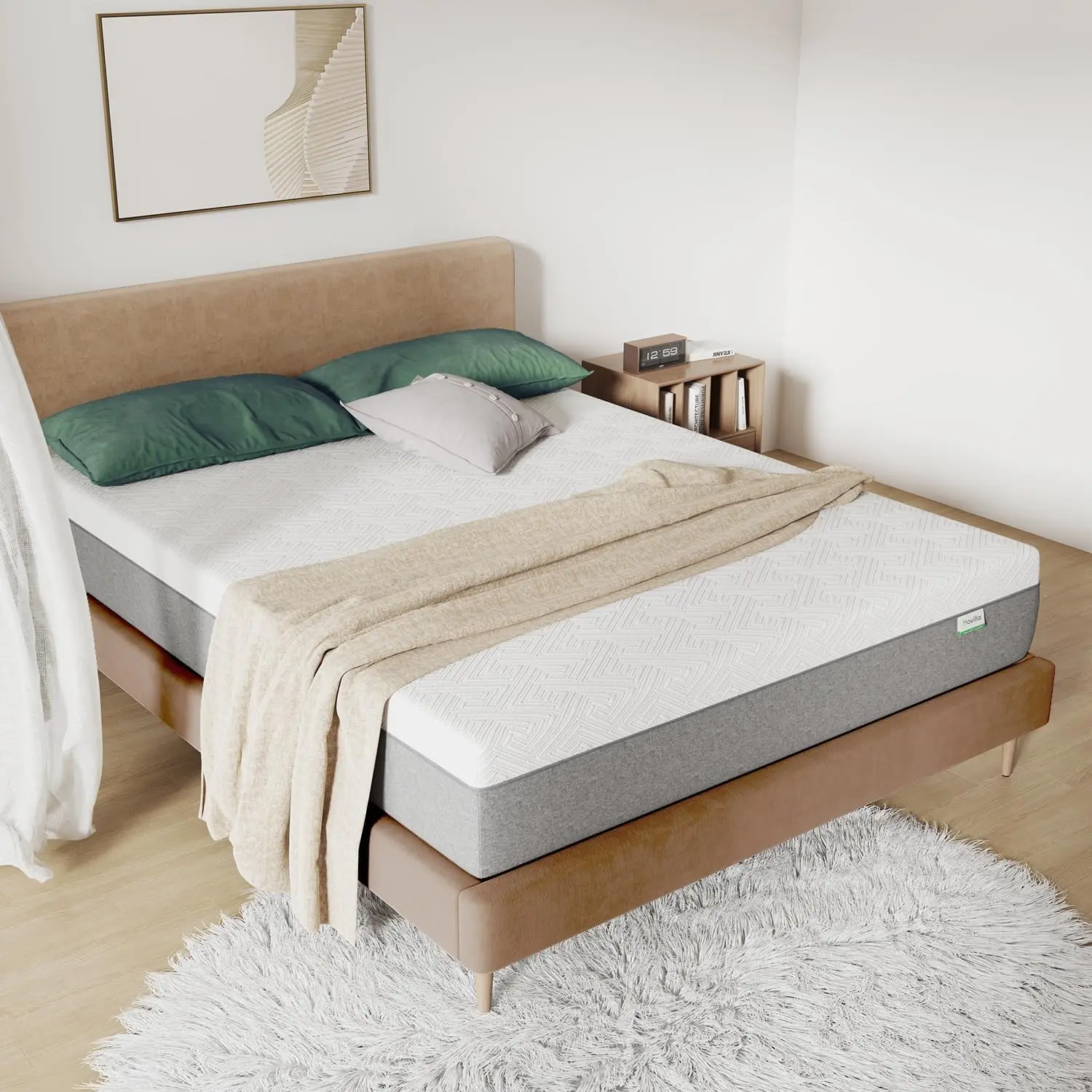

King Size Mattress, 12 Inch Gel Memory Foam King Mattress for Cool Night & Pressure Relief, Plush Feel with Motion Isolating