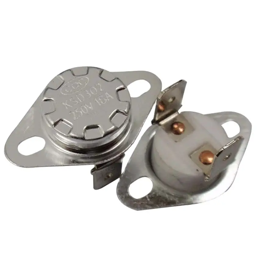 10pcs Universal 16A Ceramic Thermostat Thermal Protector 40-300 Degree Temperature Control Switch KSD302 Normally Closed/Open