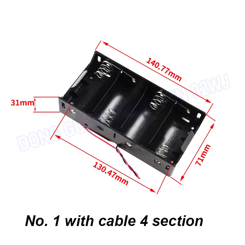 1/2/3/4 Section Battery Box No.1 With Switch Battery Compartment Battery Holder Large Battery Storage Box No.1