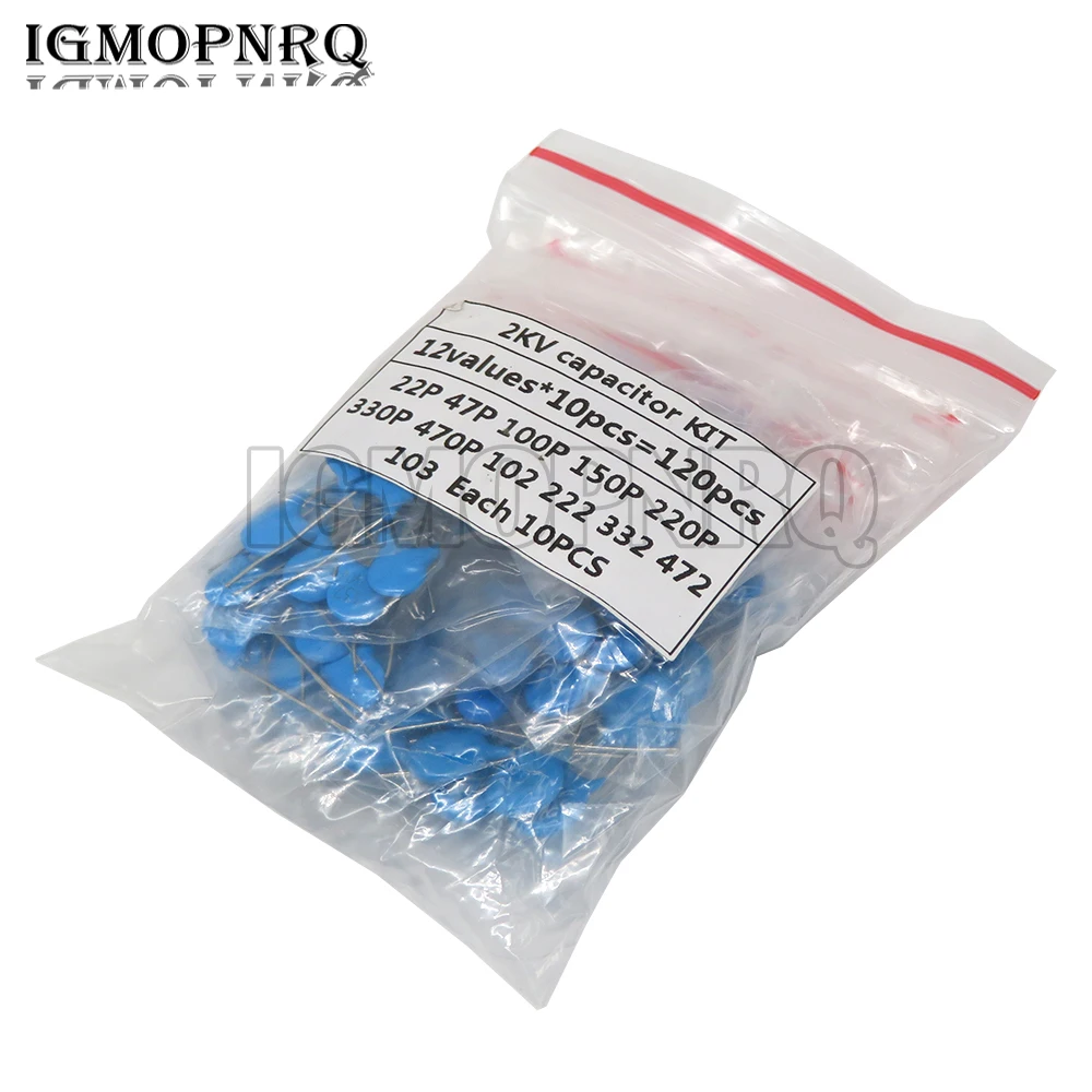 DIY KIT 120pcs=12Value*10pcs 2KV Ceramic Capacitor KIT 2KV 22P 47P 100P 150P 220P 330P 470P 102 222 332 472 103 Each 10PCS