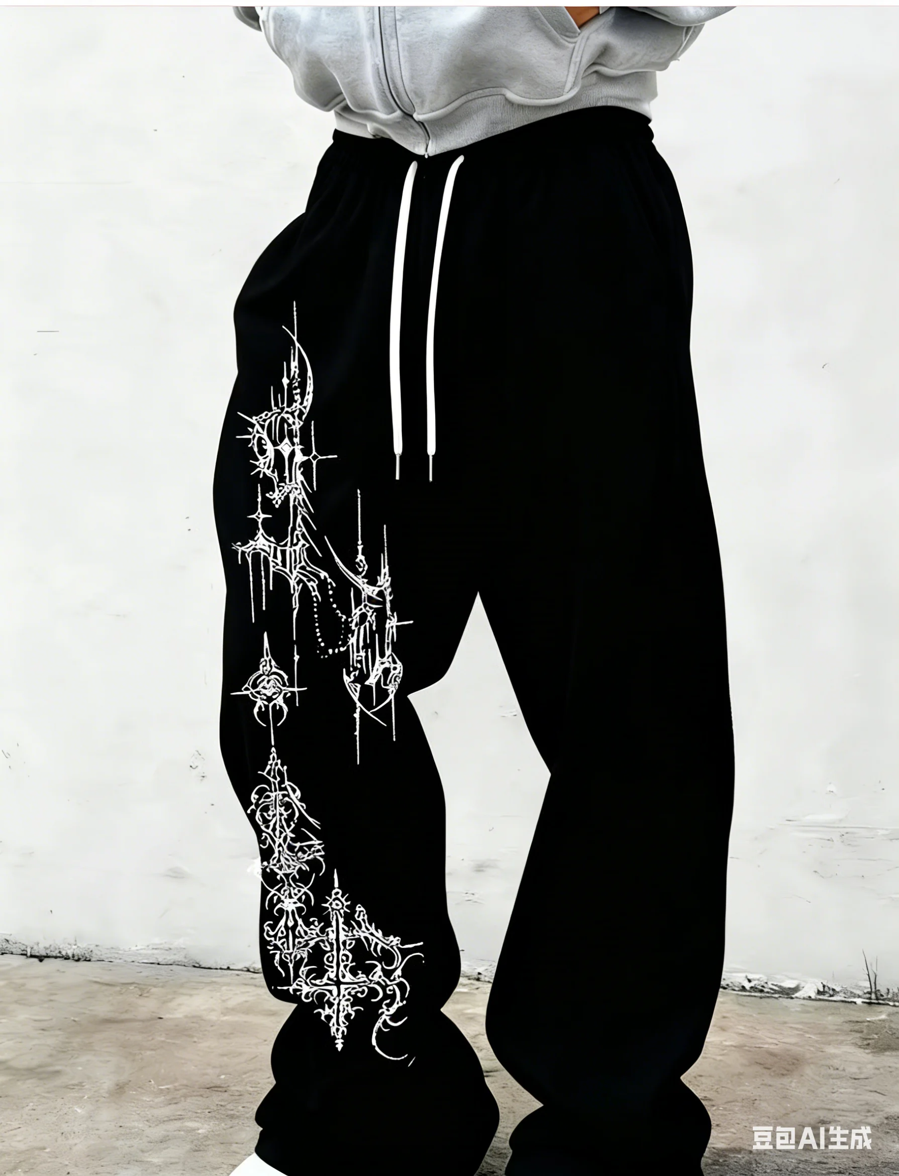 

Повседневные длинные брюки, прямые брюки с принтом и широкими штанинами для мужчин и женщин, осенние и зимние брюки