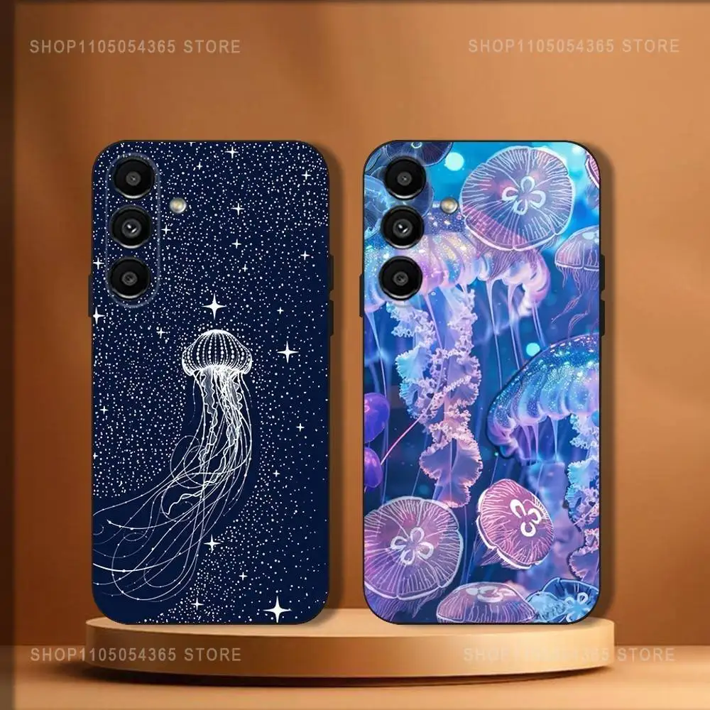

Undersea Animal Jellyfish Phone Case For Samsung Galaxy A20,A21s,A22,A31,A32,A52,A53,A72,73,A80 Soft Black Cover