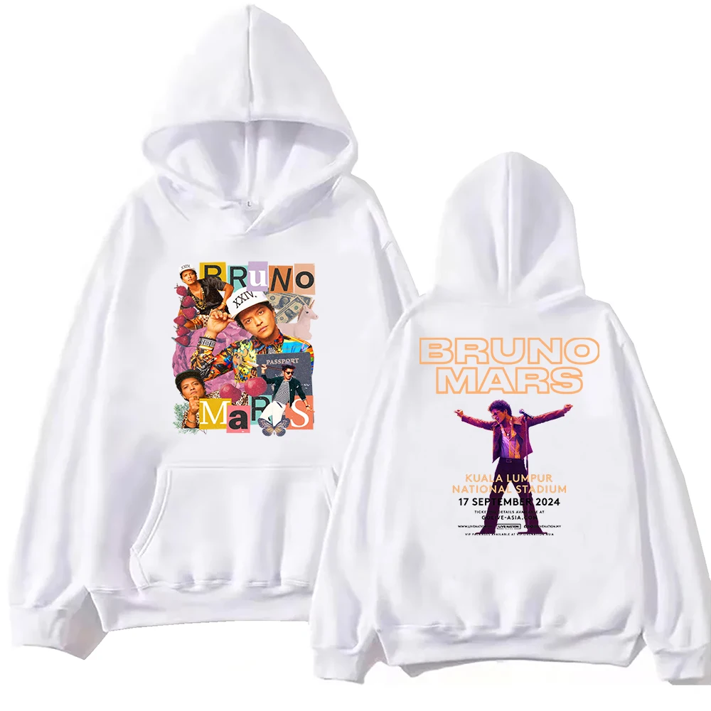 Bruno Mars Tour 2024 Hoodie Harajuku Hip Hop Pullover Tops Sweatshirt Fans Gift