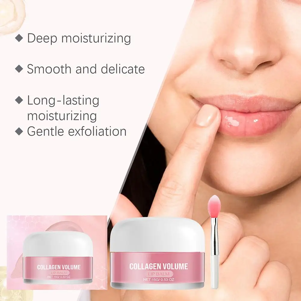 1 pçs lábio máscara de dormir noite cuidados com os lábios colágeno hidratante suave secura nutritivo linha labial creme frutas rosa bálsamo labial