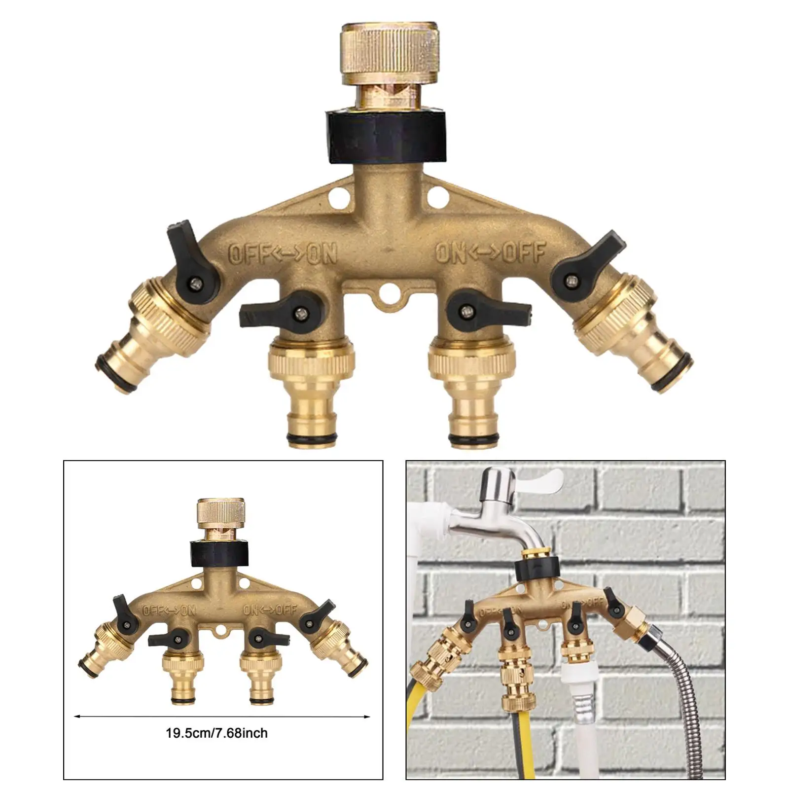 Garden Hose Splitter with Individual on Off Valves Parts for Yard Irrigation