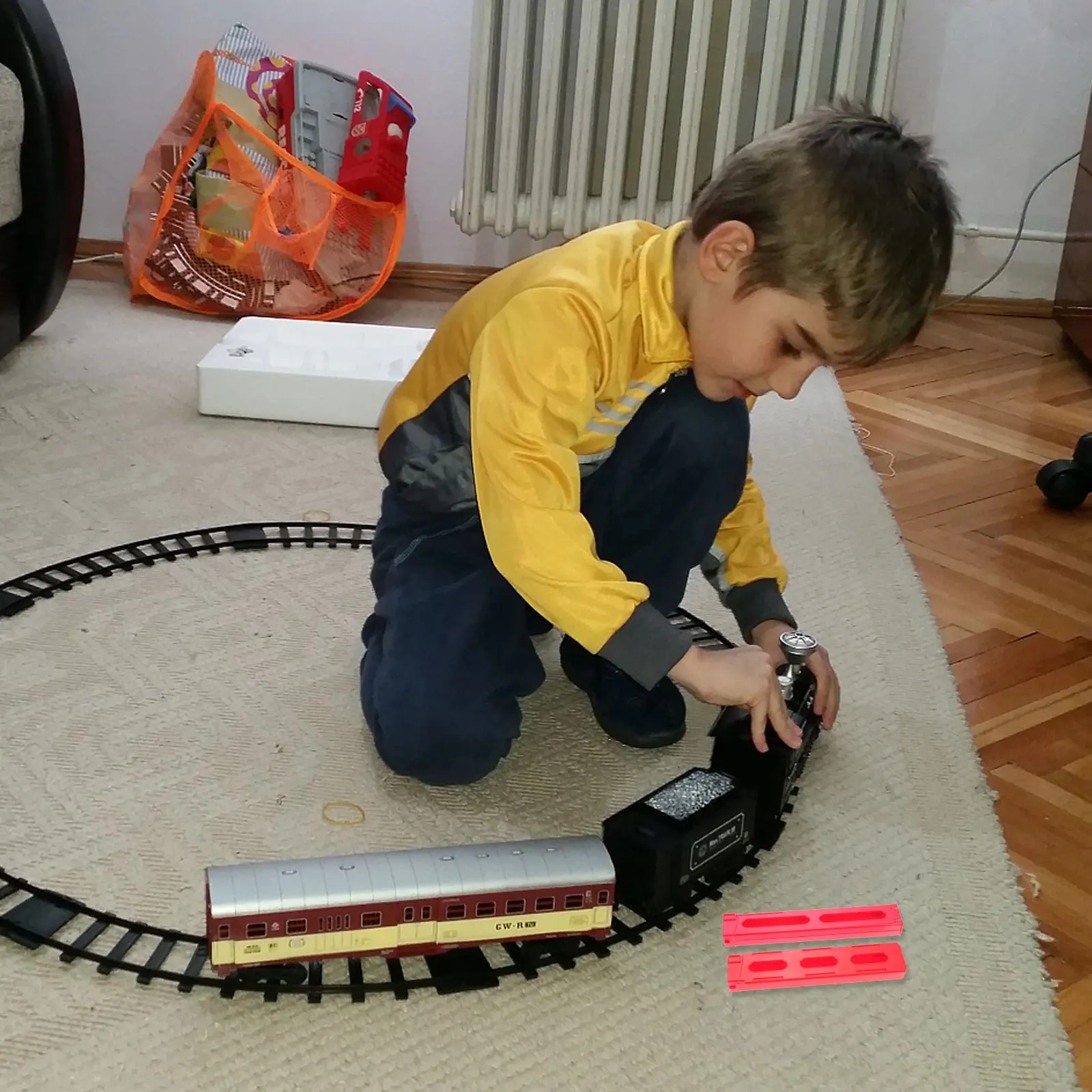 2 pezzi di accessori per treni domino clip in plastica di colore brillante per bambini design di sicurezza liscio costruzione educativa per domino per bambini