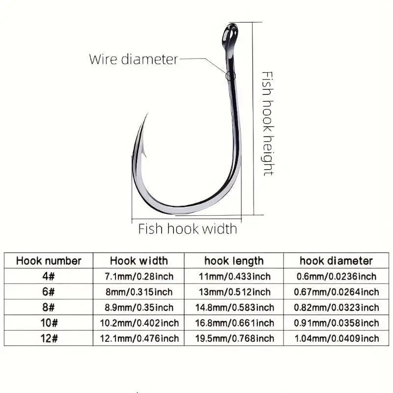 5 Stück Ise Ni Doppel-Angelhaken mit blendfreiem Lichtdesign 4 # bis 12 # Größen für das Süßwasserangeln – Detail 4