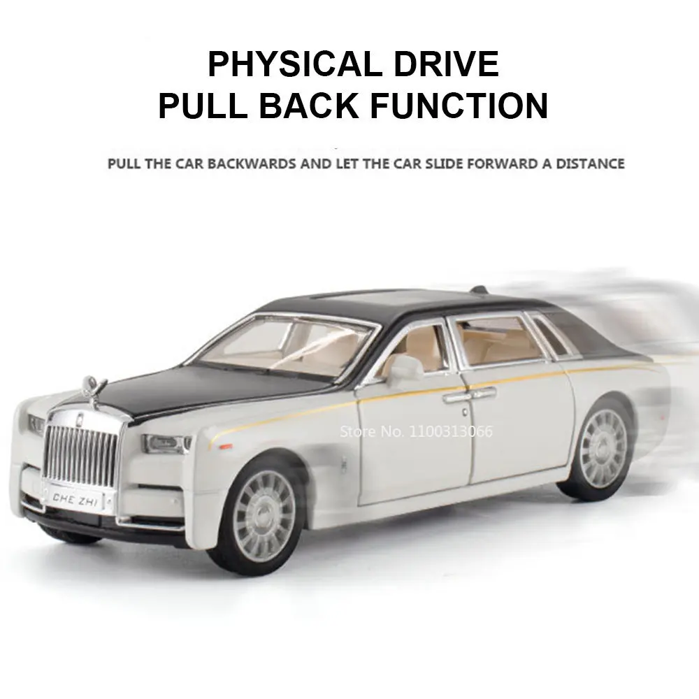 1:32 Rolls-Royce Phantom Car Model Alloy Diecast Toy Vehicles 6 Doors Can Be Opened Pull Back Function for Boys Gifts Collection