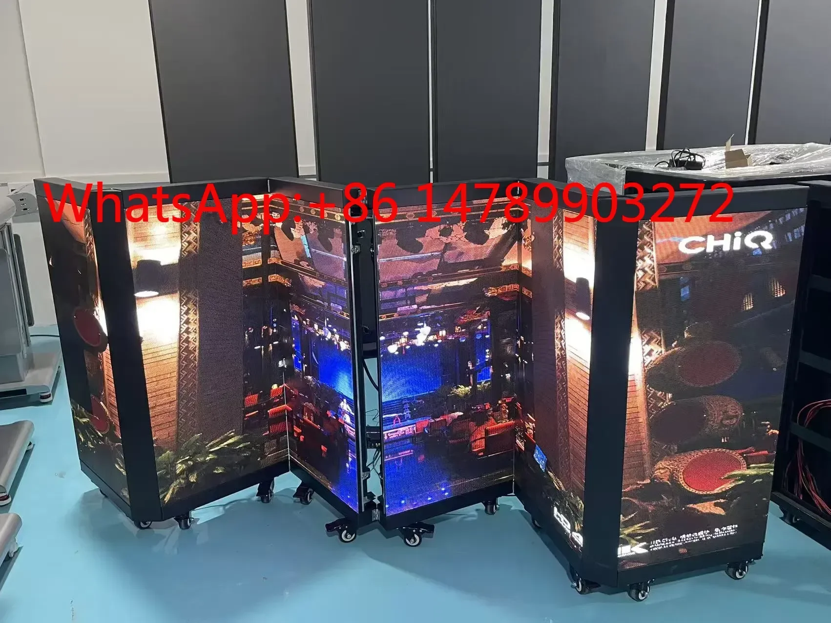 P2.5 P1.86 Rolling 6-Fold LED DJ Booth Facade Video Wall Portable Table Stand Display