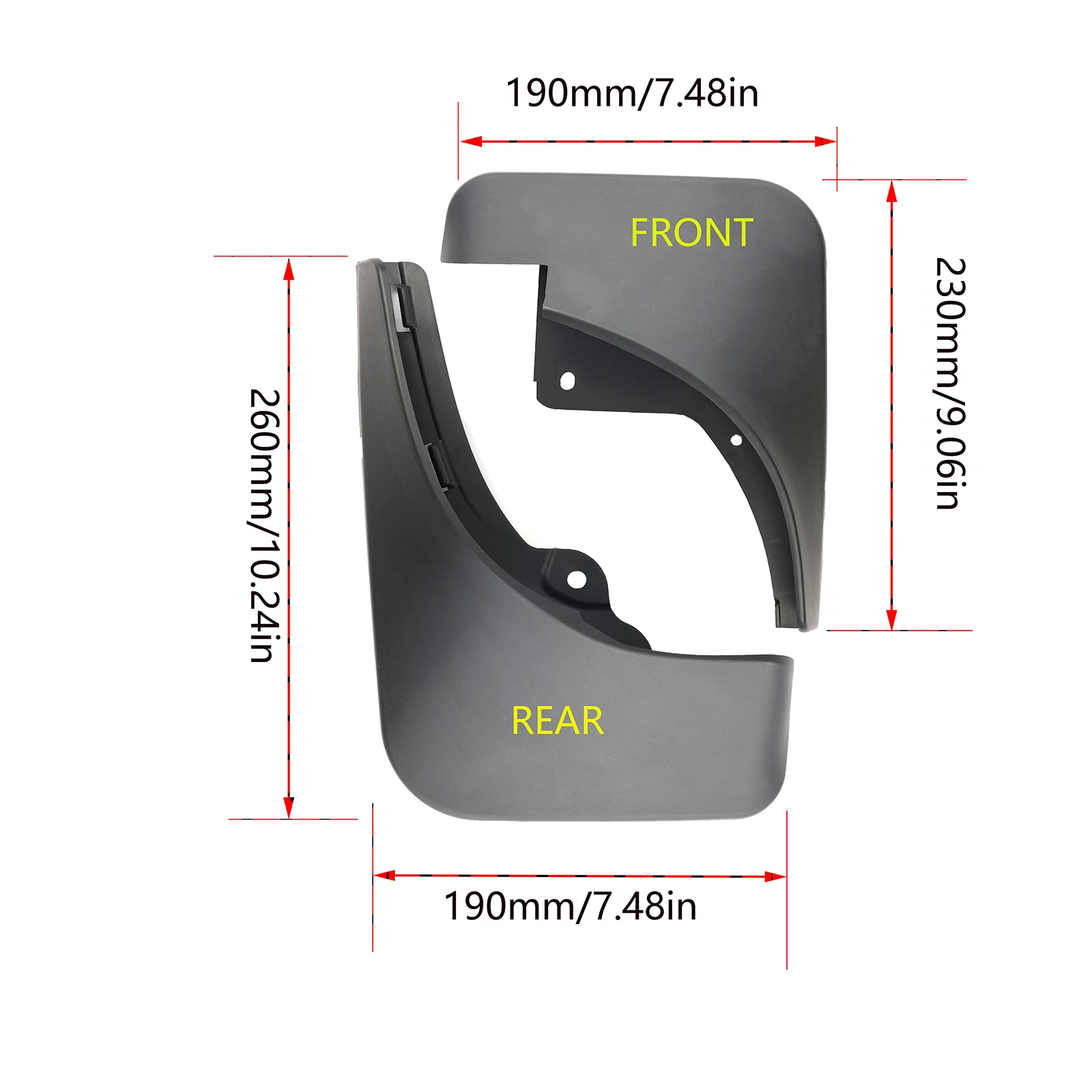 4Pcs for Renault Kwid E-Tech Dacia Spring eletric City K-ZE IKCO K112 climber Splash Guards mudguard fender mudflaps mud flaps