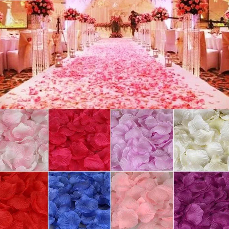 100/500/2000 Pieces of Artificial Fake Rose Petals Wedding Party Valentine's Day Romantic Night Event Decoration Accessories