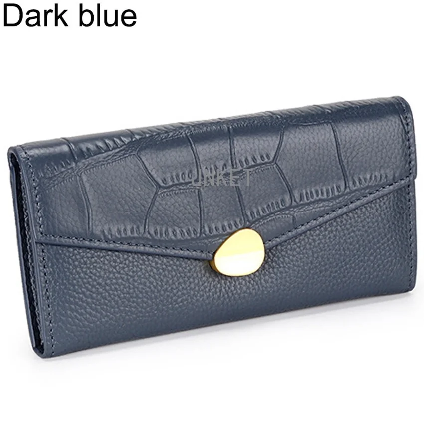 Fashion Women's Crocodile Pattern Cowhide Wallet Multifunction Clutch Wallet Card Holder Wallet Coins Purse Billfold