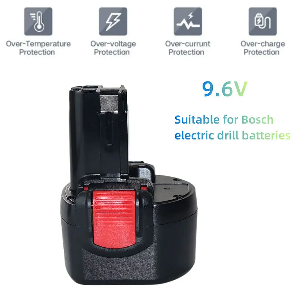 Bosch 9.6V 9800mAh High-capacity NI-MH Rechargeable Battery Power Tools Battery for BAT048 PSR 960 BH984 BAT048 BAT119 L50