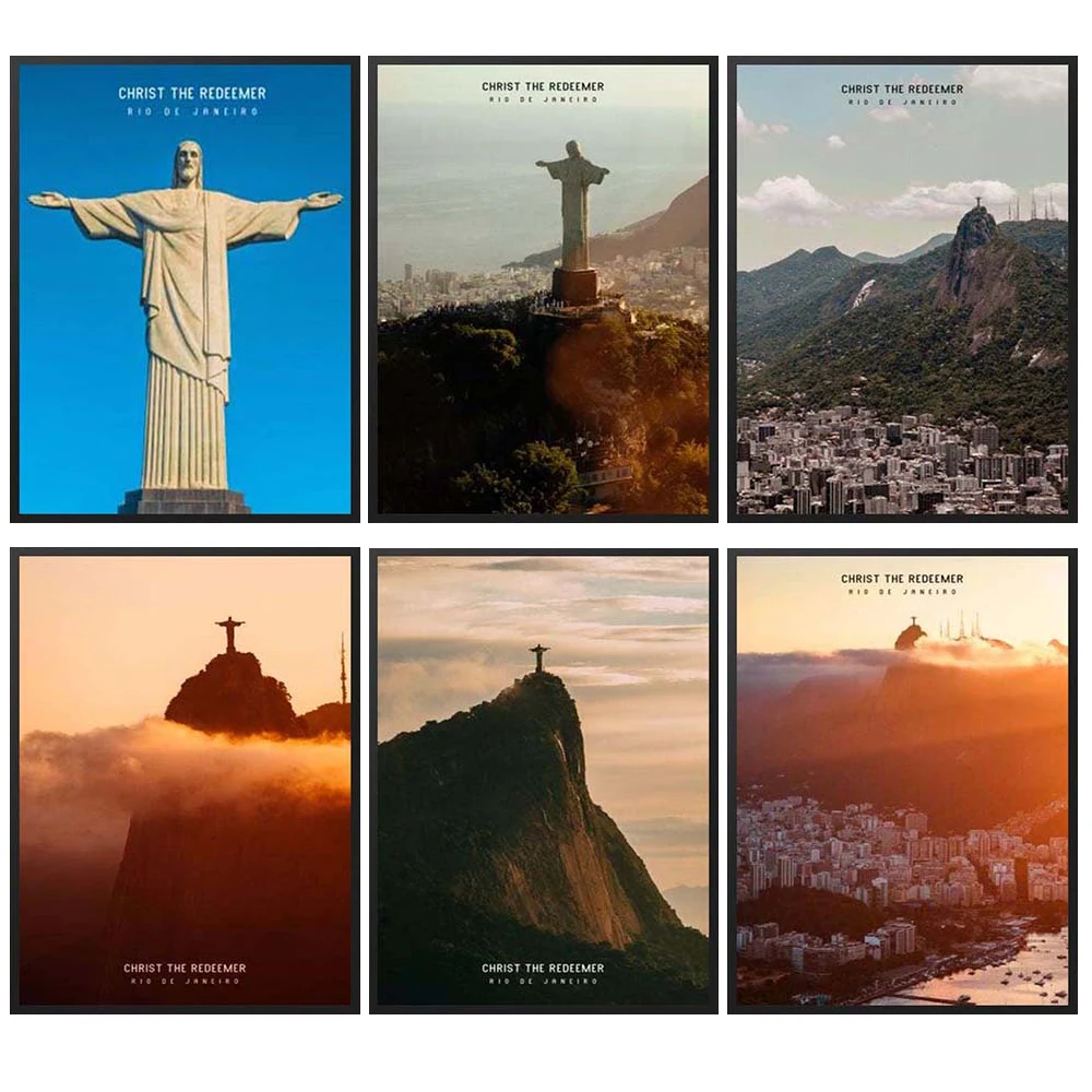 Christ The Redeemer Religion Sculpture Poster Wall Pictures For Living Room Nordic Wall Art Canvas Painting Decor Unframed