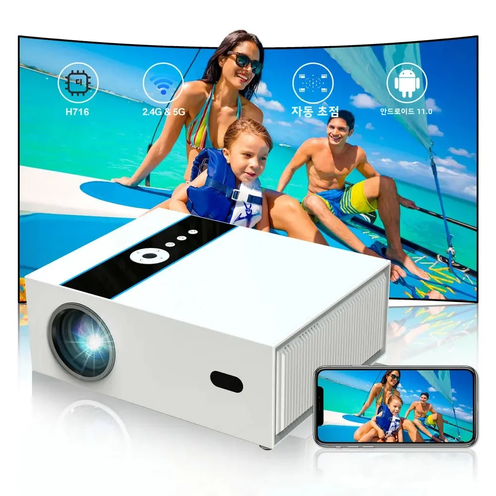 Vivicine X6W Android 11 Proiettore cinematografico domestico Full HD 1080p, doppio proiettore portatile per esterni per cinema Wifi6 BT5.2