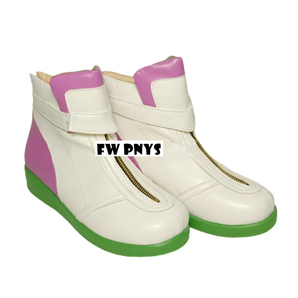 

Unisex White Purple Anime Cosplay Shoes For Adults Children Carnival Halloween Masquerade Boots Customized