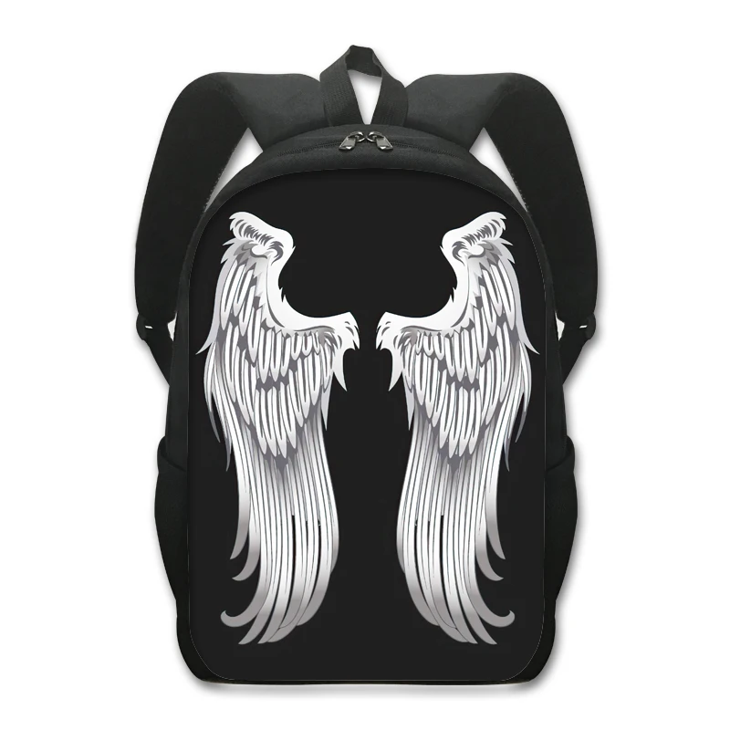 Angel Wings Feather Print Backpack Children School Bags for Teenager Boys Girls Laptop Backpack Women Rucksack Student Daypack