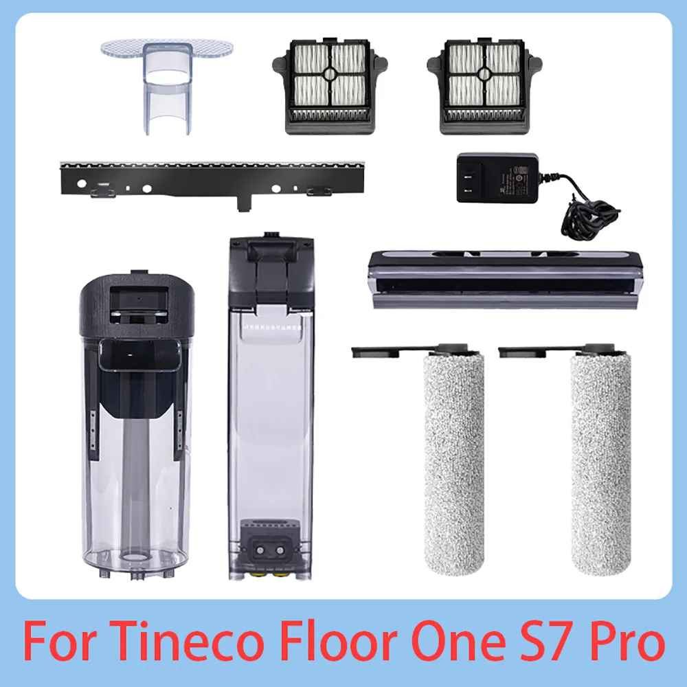 For Tineco Floor One S7 Pro Vacuum Cleaner Accessories Roller Brush Filter Original Scraper Roller Cover Dirty Clean Water Tank