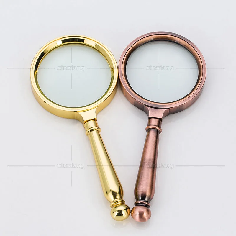 80Mm Magnifying Glass 5X Magnifying, Loupe Handheld Magnifiers Optical Lens for Antique Jade Jewelry Newspaper Book Reading