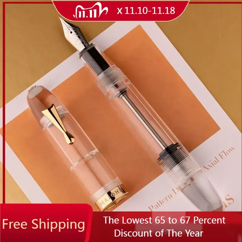 Majohn C4 Fountain Pen Advanced Transparent Leak Proof Large Capacity Pen Holder Ink Storage Universal Business Writing Smooth