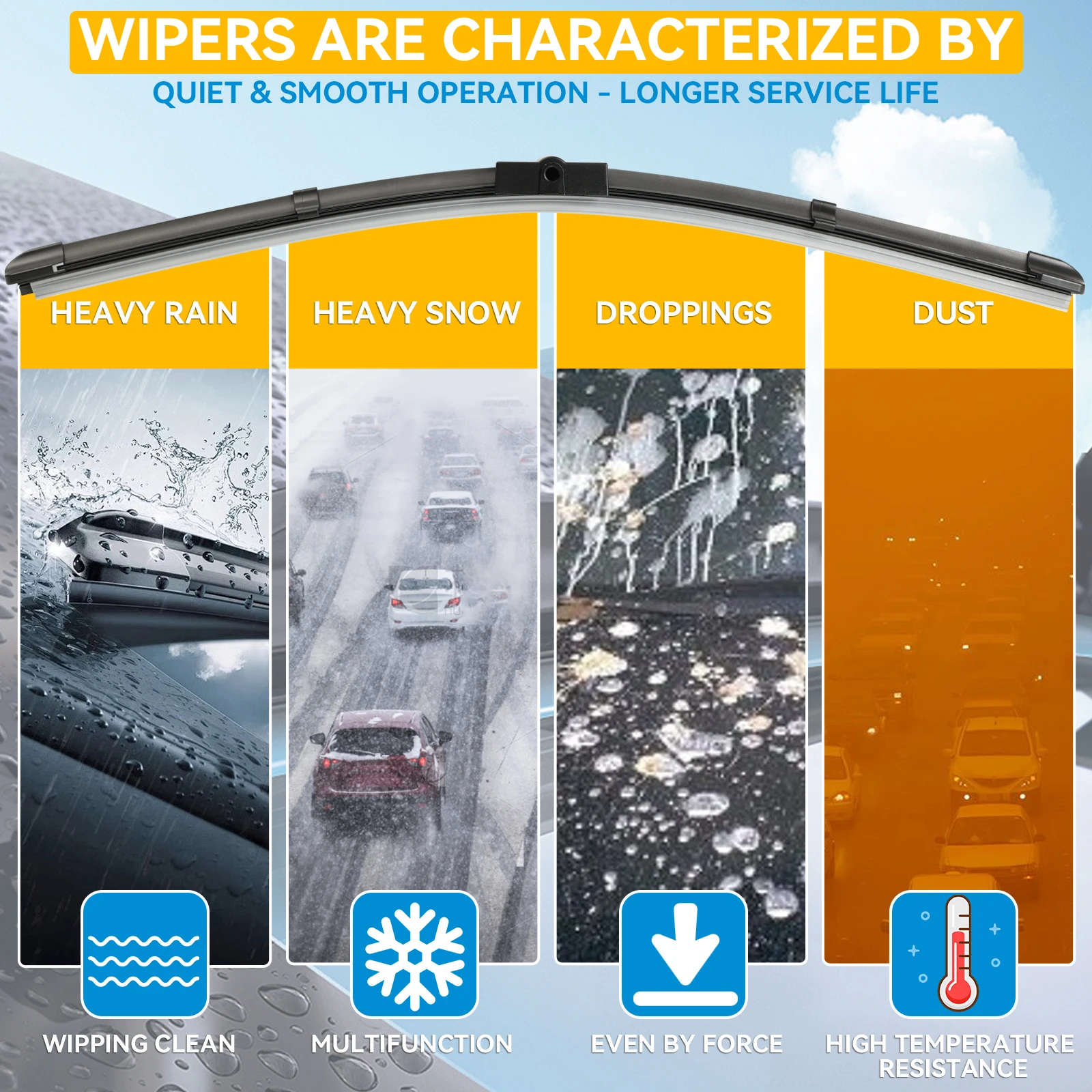 Windshield Windscreen Wiper Blades For Ford Focus MK 2 2004 2005 2006 2007 2008 2009 2010 2011 Front Window Wiper Car Accessory