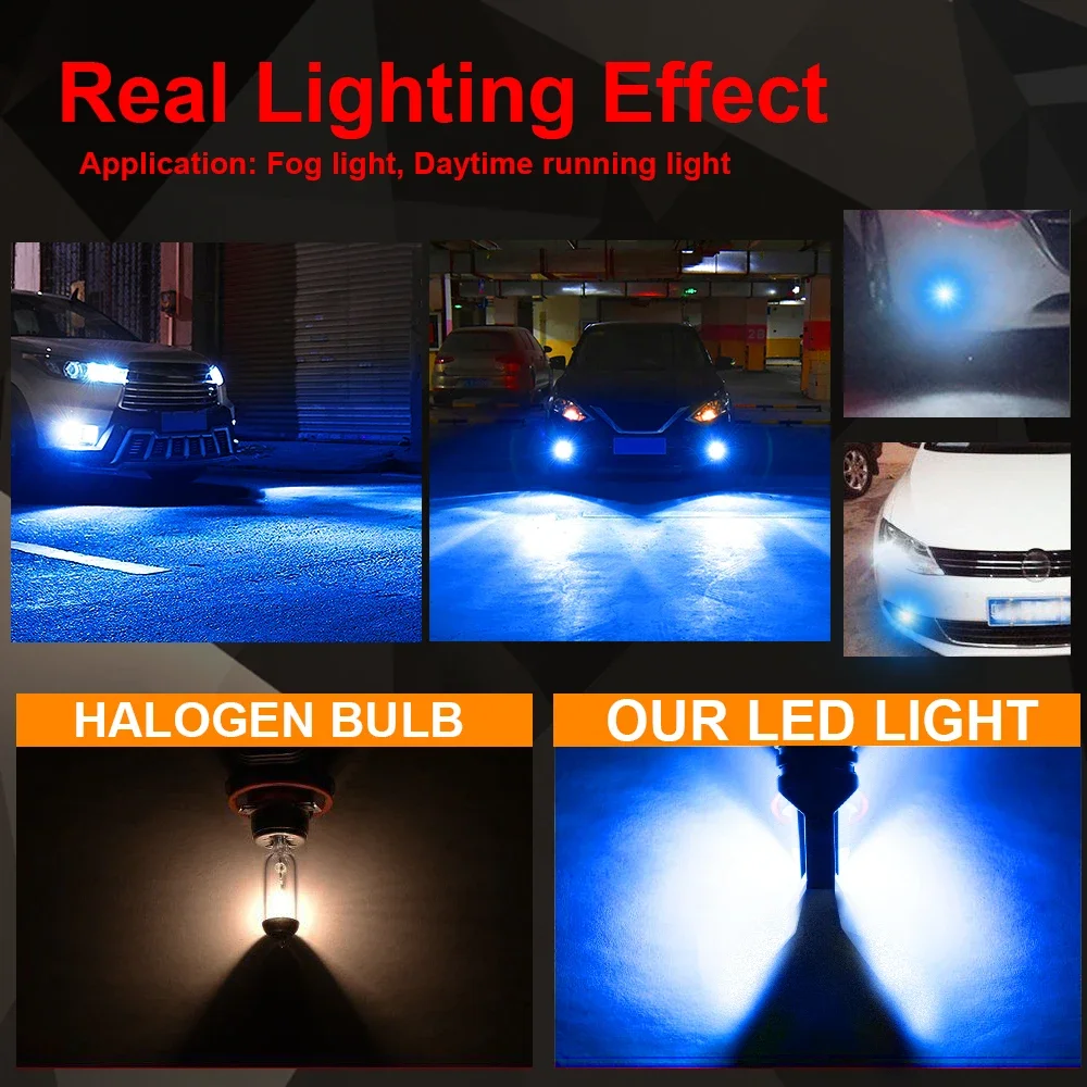 H8 H11 LED Bulbs H7 9005 HB3 9006 HB4 Led Lamp Super Bright Car Fog Lights Day Driving Running Light 12V 24V 6500K White Yellow view 5