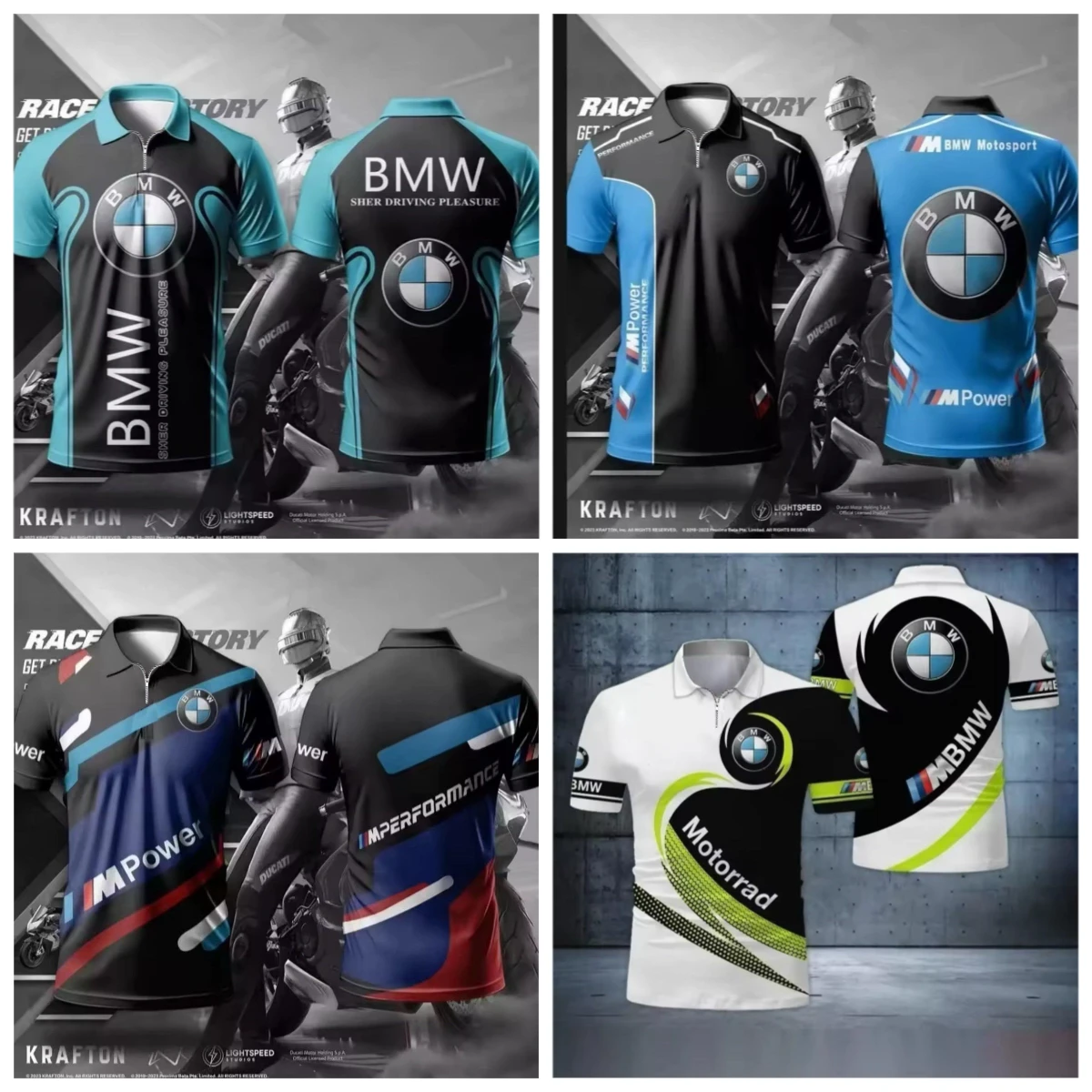 

2025 Summer BMW Motorcycle Riding Suit POLO Shirt T-Shirt Racing Suit Fast Drying Men's Breathable Fashion Cloth Short Sleeves