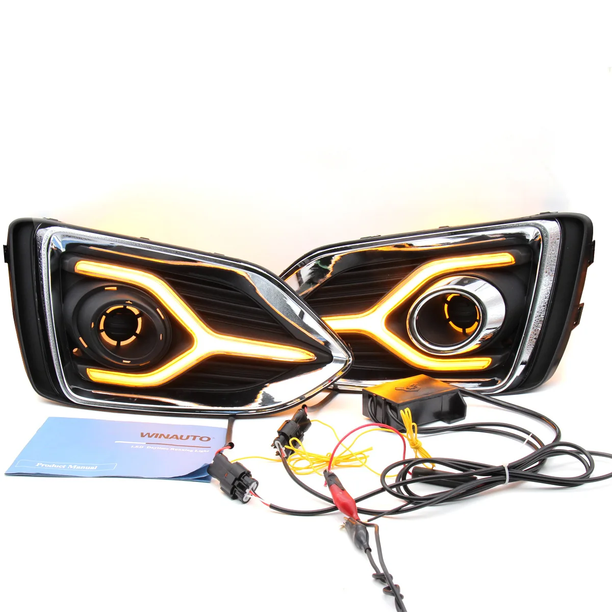 For HY 18 Yashente fog lights daytime running lights car LED daytime running lights modified fog lights dual color