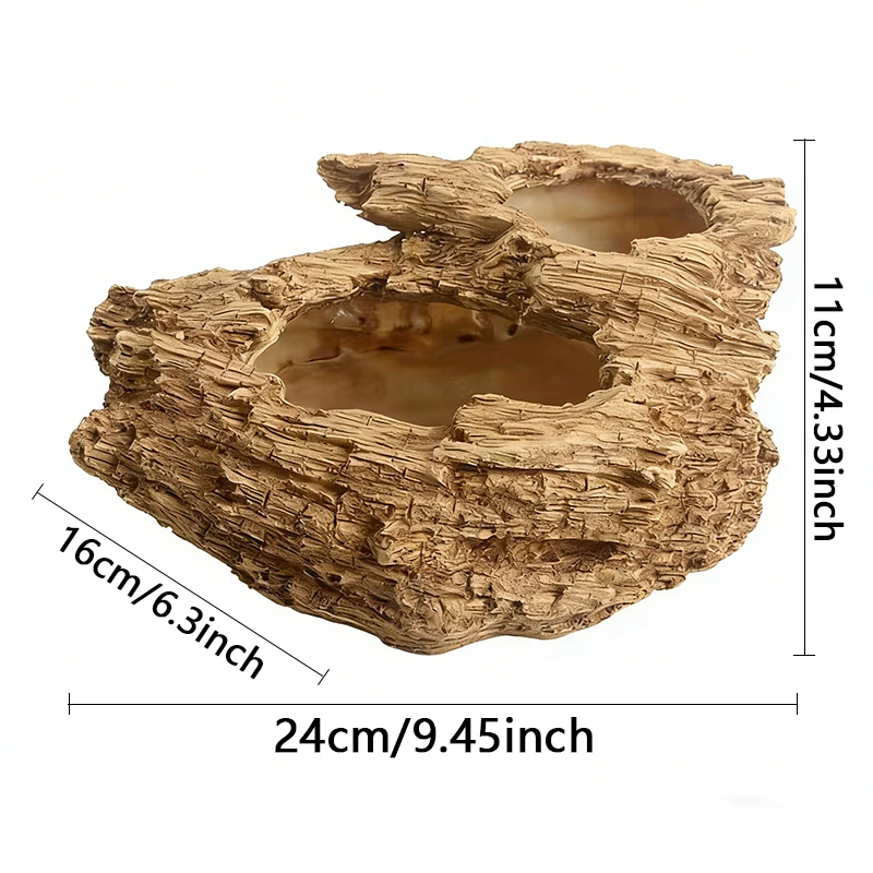 1pc Home Office Desktop Gardening Retro Old Tree Root Double-hole Flowerpot Planter ，for Outside Resin Succulent Planters