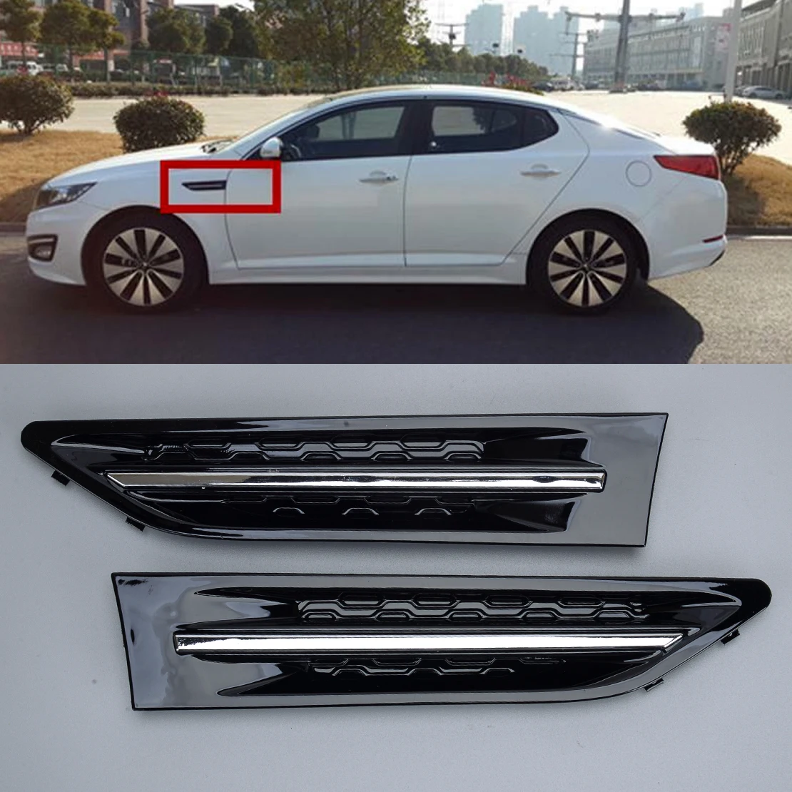 

877722T000 877712T000 1 Pair Car Left Right Front Side Fender Grille Molding Vent Garnish Trim Fit for Kia Optima 2011-2014 2015