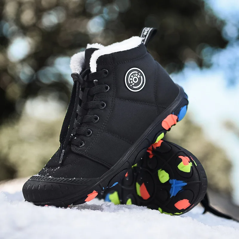 Outdoor Sports Hiking Shoes, Snow Boots, Cold-Proof, Warm, Wear-Resistant, Waterproof Hiking Shoes, Versatile Student Shoes